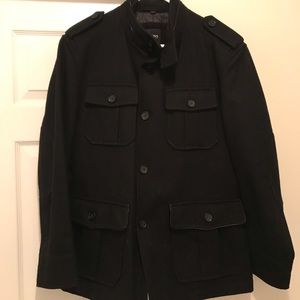 Hugo Boss Men’s Black Pea Coat - 40R